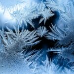 a close up of a frosty window